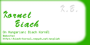 kornel biach business card